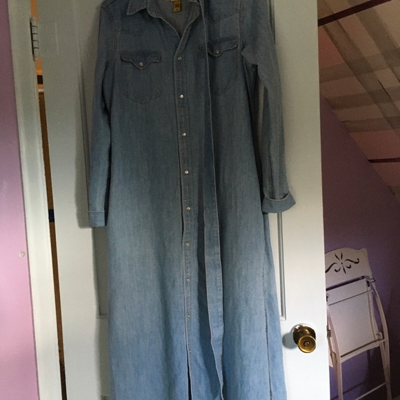 Polo Ralph Lauren Denim Midi/Maxi classic Western Dress  size 10 - Picture 1 of 8